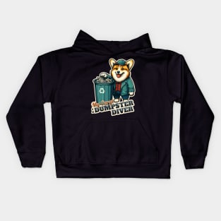 Corgi Dumpster diver Kids Hoodie